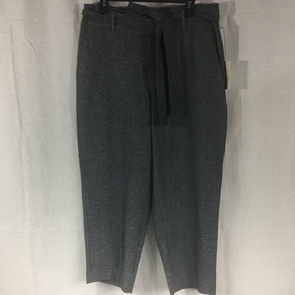 NWT A New Day gray size 14 dress pants stretch belted tie zipper closure - Picture 1 of 9